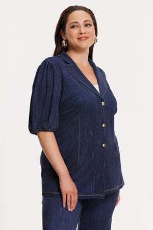 denim regular blazer dark blue denim