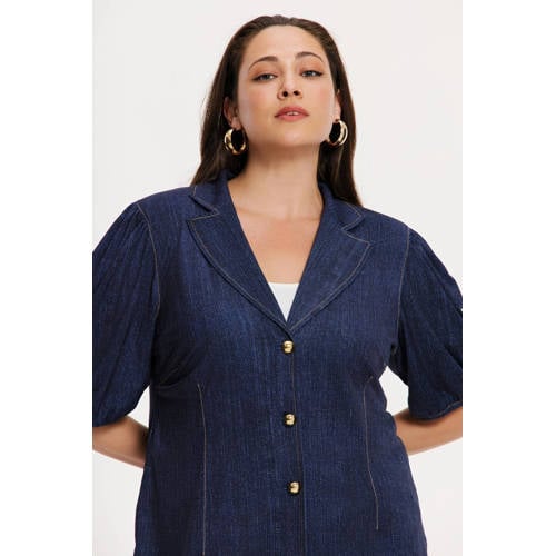 YOEK denim regular blazer dark blue denim afbeelding