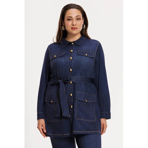 YOEK denim spijkerjas dark blue denim afbeelding