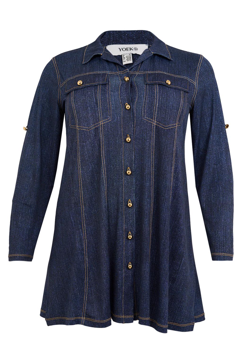 YOEK denim blouse dark blue denim