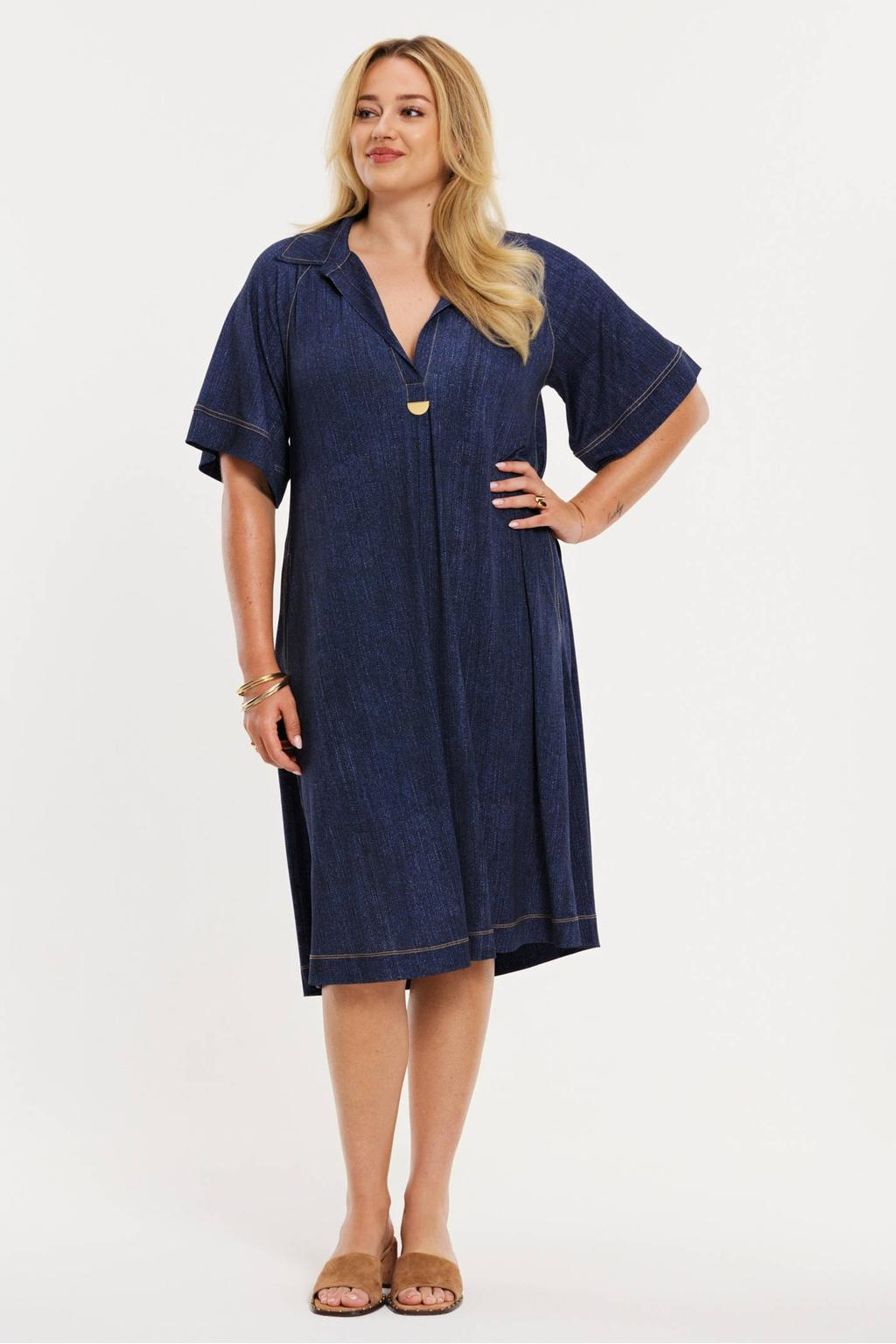 YOEK spijkerjurk dark blue denim