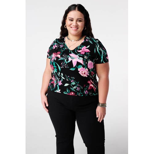 MS Mode gebloemde T-shirt multi afbeelding