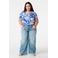 MS Mode gebloemde T-shirt blauw