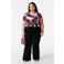 MS Mode gebloemde T-shirt donkerrood