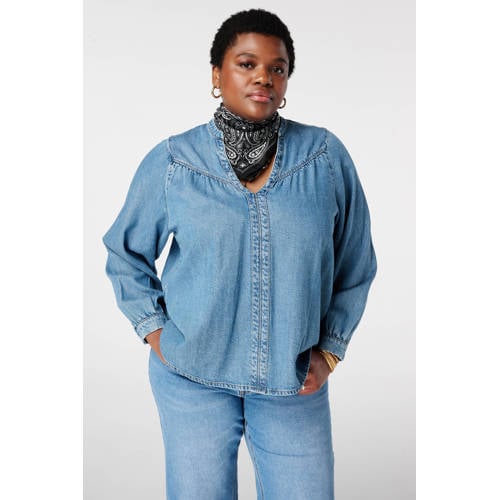 MS Mode top medium blue denim afbeelding