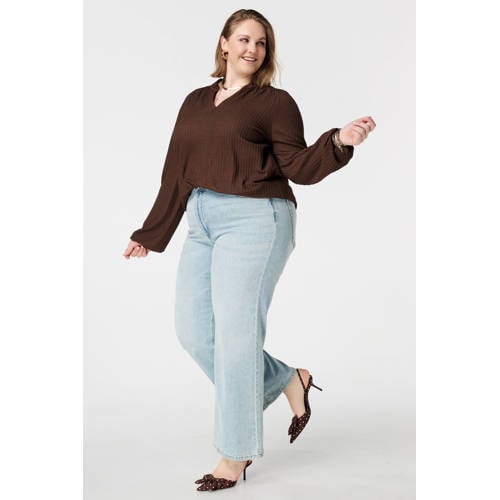 MS Mode blousetop donkerbruin afbeelding