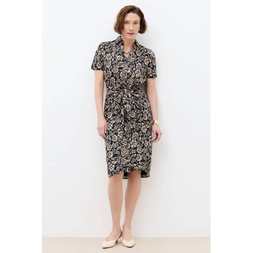 Caroll gebloemde blousejurk marineblauw afbeelding