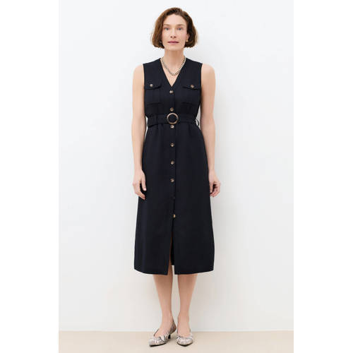 Caroll linnen blousejurk zwart afbeelding