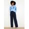 LOLALIZA straight high waist casual broek marineblauw