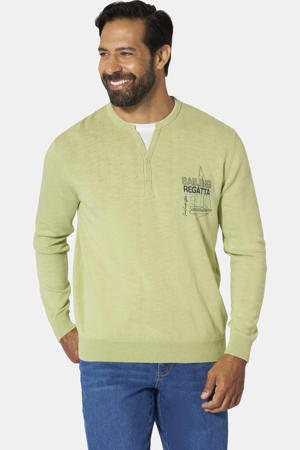 +FIT Collectie trui fijn gebreid Plus Size ENDRICH groen