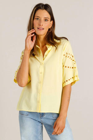 blouse geel broderie