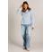 Ivy Beau gestreepte blouse blauw