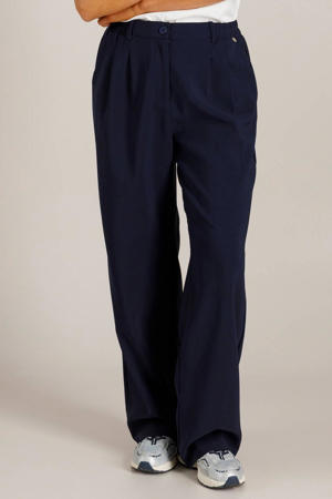 straight high waist pantalon donkerblauw