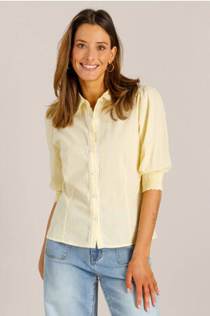 gestreepte blouse lichtgeel