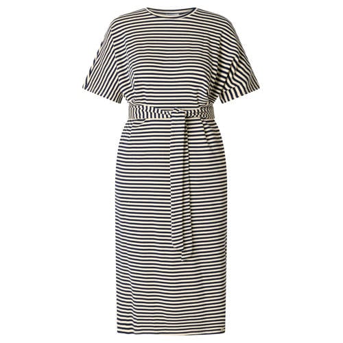 Ivy Beau gestreepte t-shirtjurk midi jurk ecru afbeelding