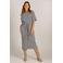 Ivy Beau gestreepte t-shirtjurk midi jurk ecru