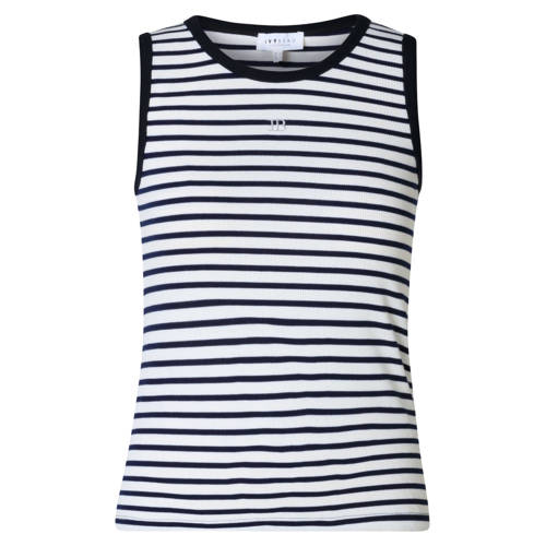 Ivy Beau gestreepte mouwloze top donkerblauw afbeelding
