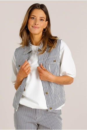 gestreepte gilet donkerblauw