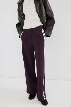 regular waist casual broek donkerrood