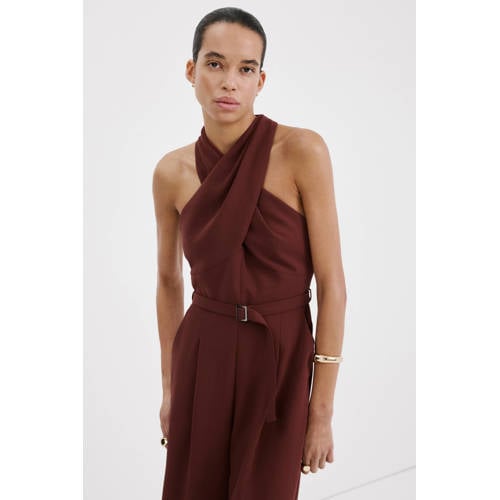 Mango Aansluitend jumpsuit roodbruin afbeelding