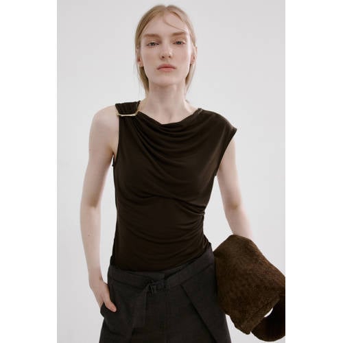 Mango asymmetrische top bruin afbeelding
