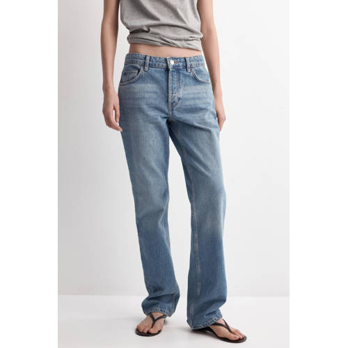 Mango straight leg jeans light blue denim afbeelding
