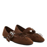 thumbnail: Mango suède ballerina's donkerbruin