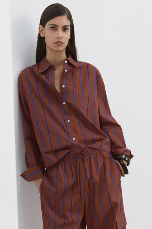 gestreepte blouse roodbruin
