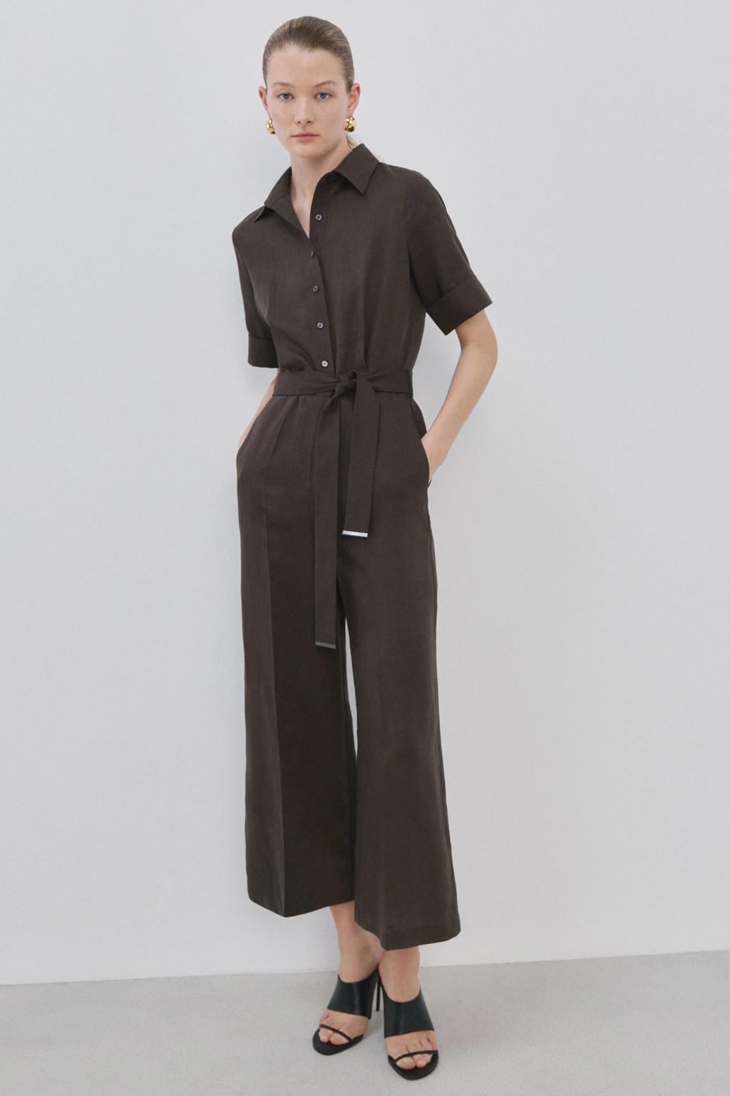 Mango jumpsuit bruin
