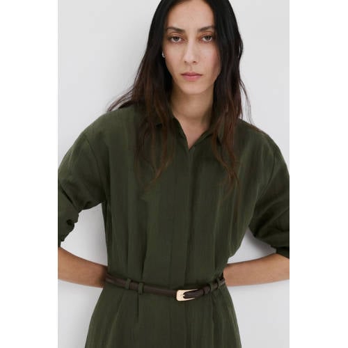 Mango blousejurk kaki afbeelding