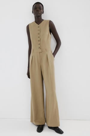 Aansluitend jumpsuit beige