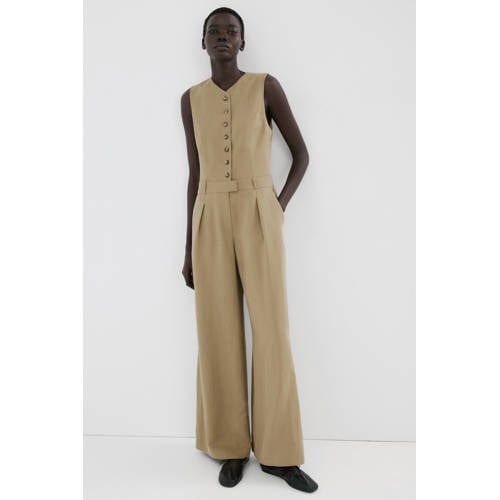 Mango Aansluitend jumpsuit beige afbeelding