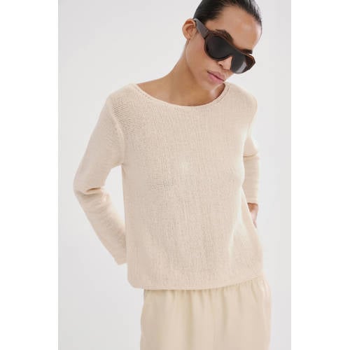 Mango pullover beige gebreid afbeelding