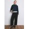 Mango wide leg regular waist pantalon zwart