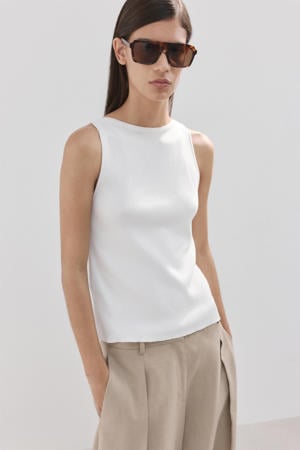 top ecru rib gebreid