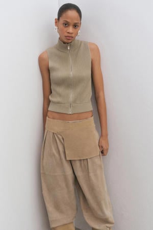 vest groen rib gebreid