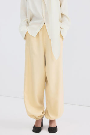 balloon regular waist casual broek lichtgeel
