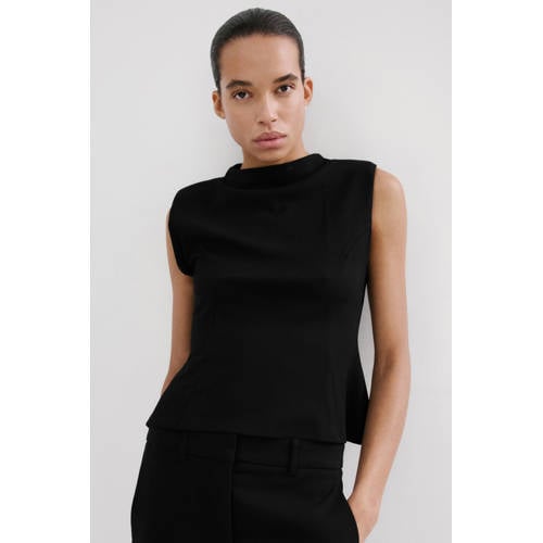 Mango peplum top zwart afbeelding