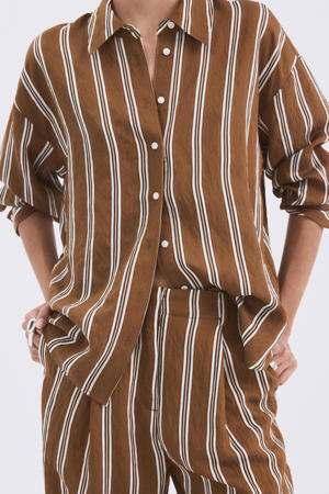 gestreepte blouse bruin