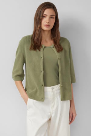 vest olijfgroen gebreid