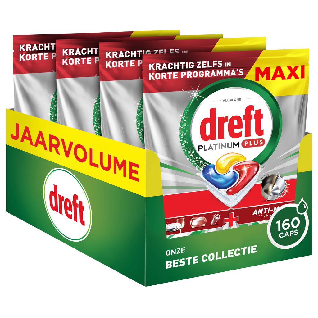 Dreft Platinum Plus Citroen Vaatwastabletten - 4 x 40 stuks