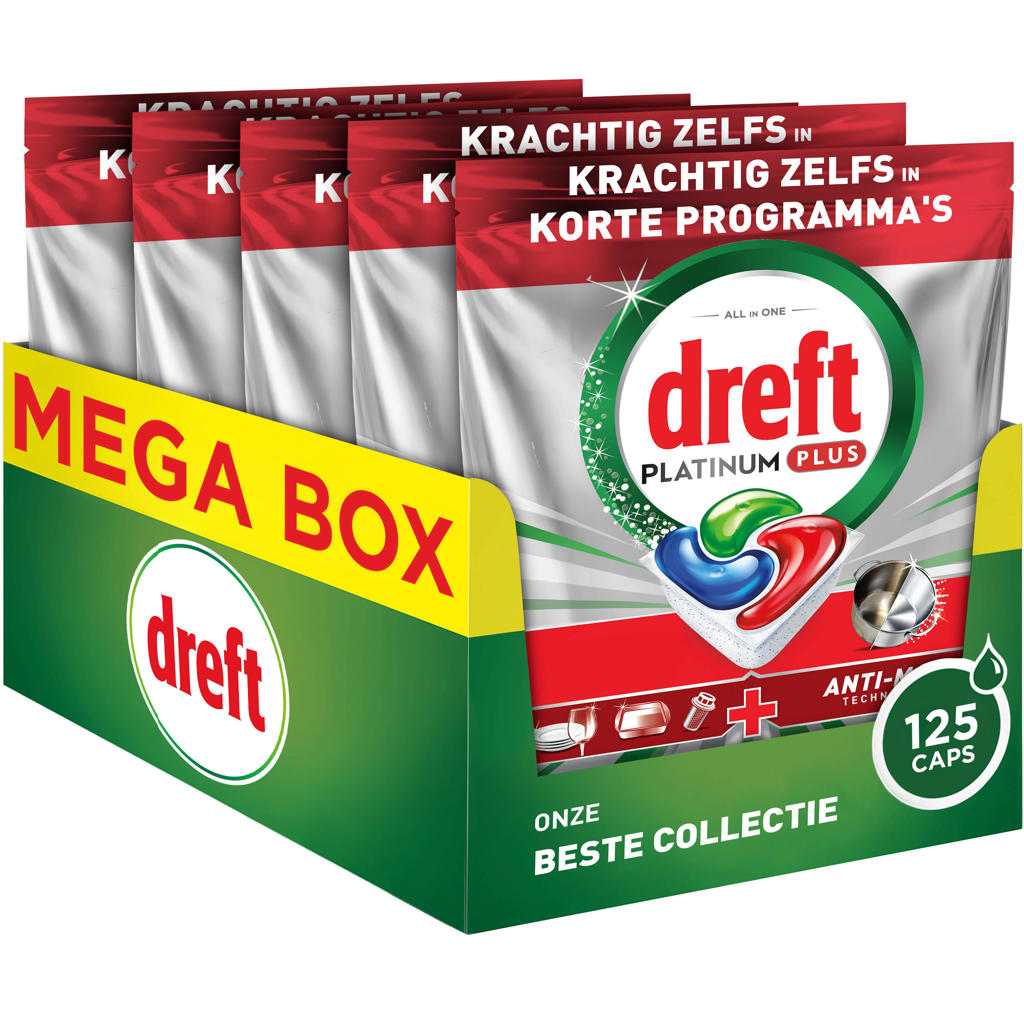 Dreft Platinum Bries Vaatwastabletten - 5 x 25 stuks