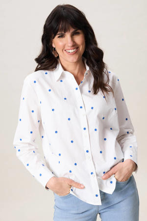 gebloemde blouse wit