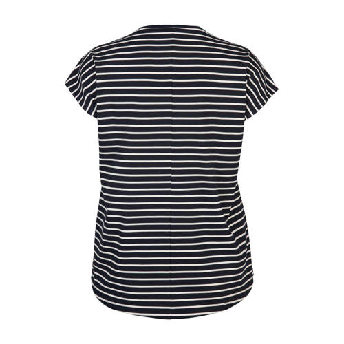 Miss Etam gestreepte T-shirt donkerblauw afbeelding