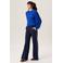 Miss Etam straight high waist gestreepte broek donkerblauw