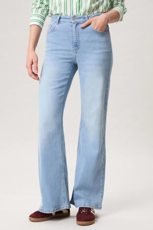 high waist wide leg jeans light blue denim