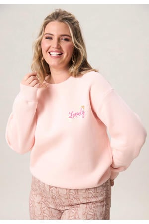 sweater met backprint roze
