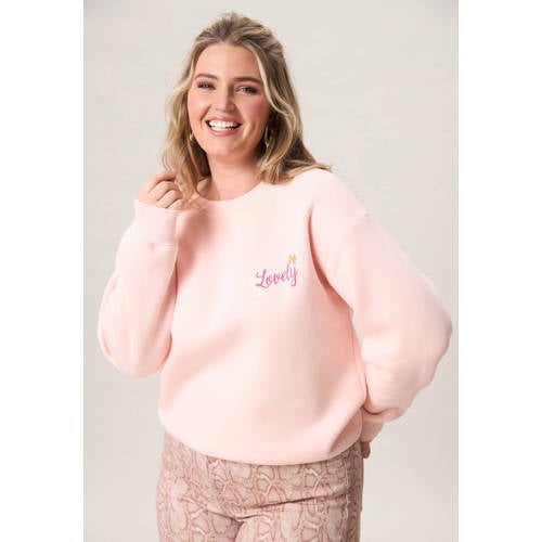 Miss Etam Plus sweater met backprint roze afbeelding