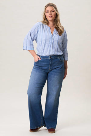 wide leg jeans medium blue denim