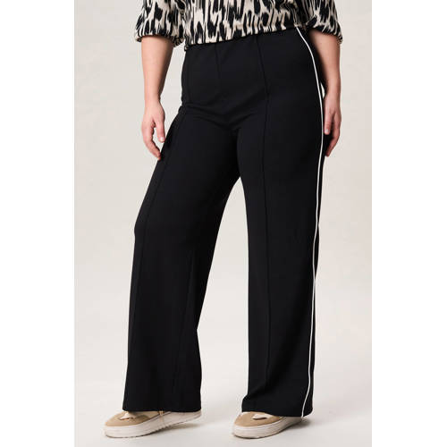 Miss Etam Plus straight high waist broek zwart afbeelding